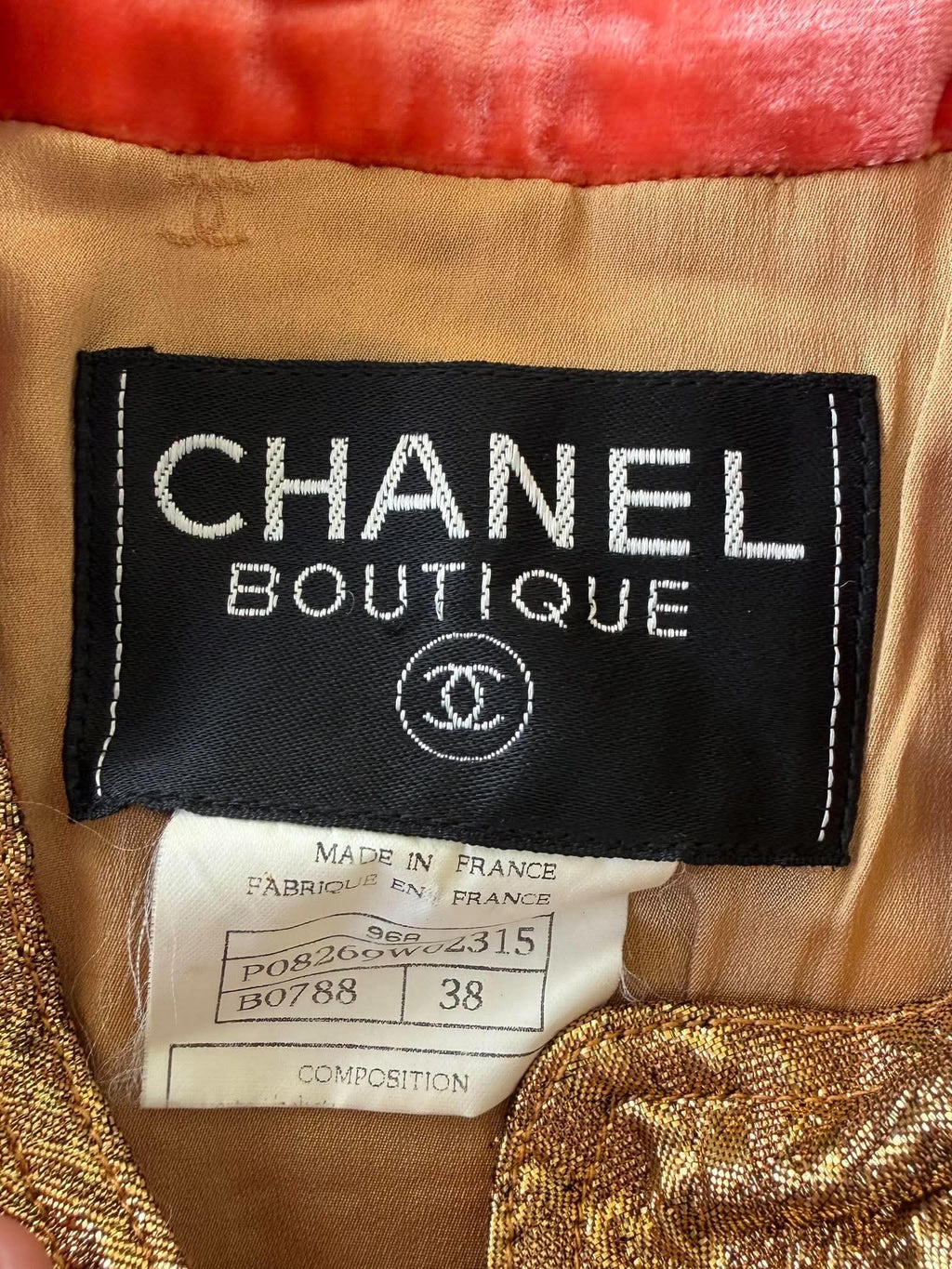 Chanel Boutique F/W1996 Gold Brocade "Mughal" Set