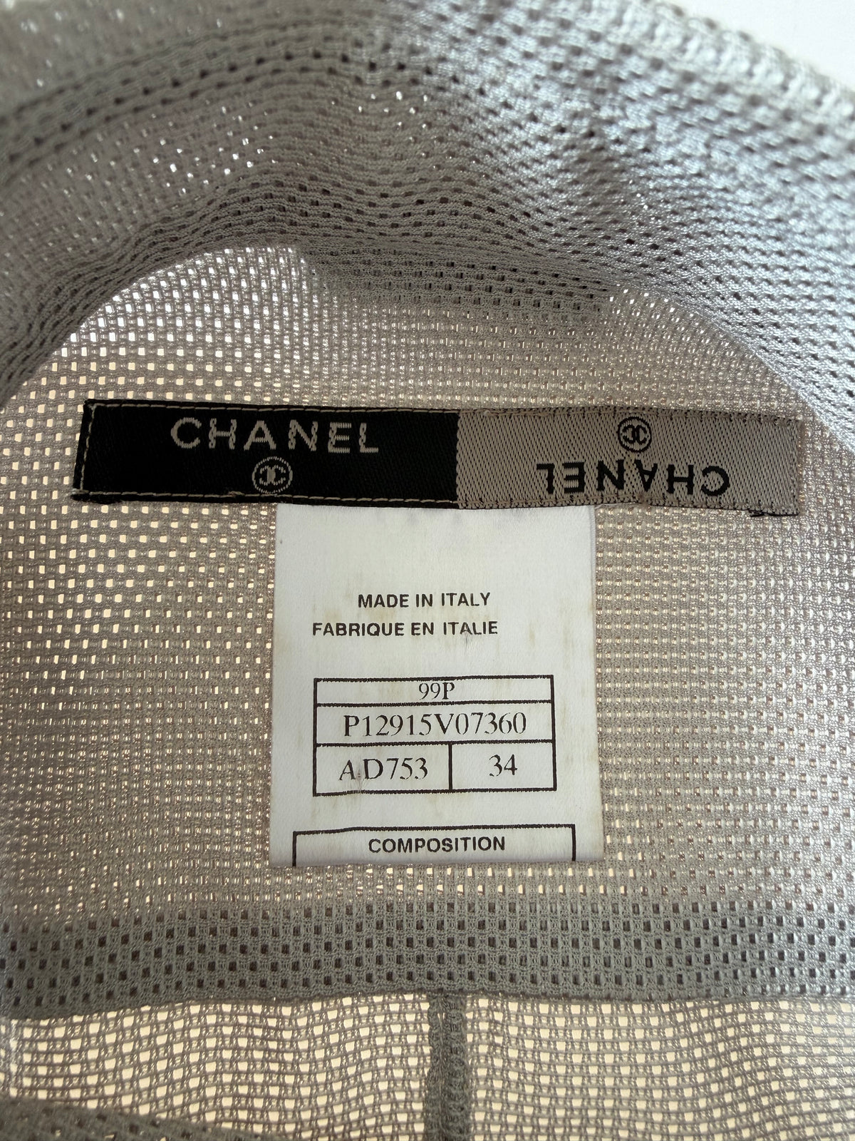 1990’s Chanel Gray Mesh Long-Sleeve Shirt