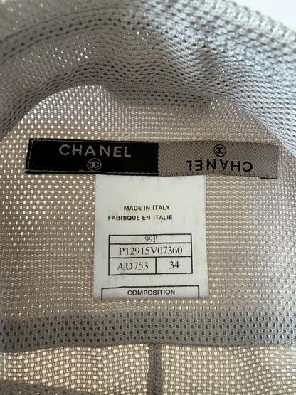 1990’s Chanel Gray Mesh Long-Sleeve Shirt