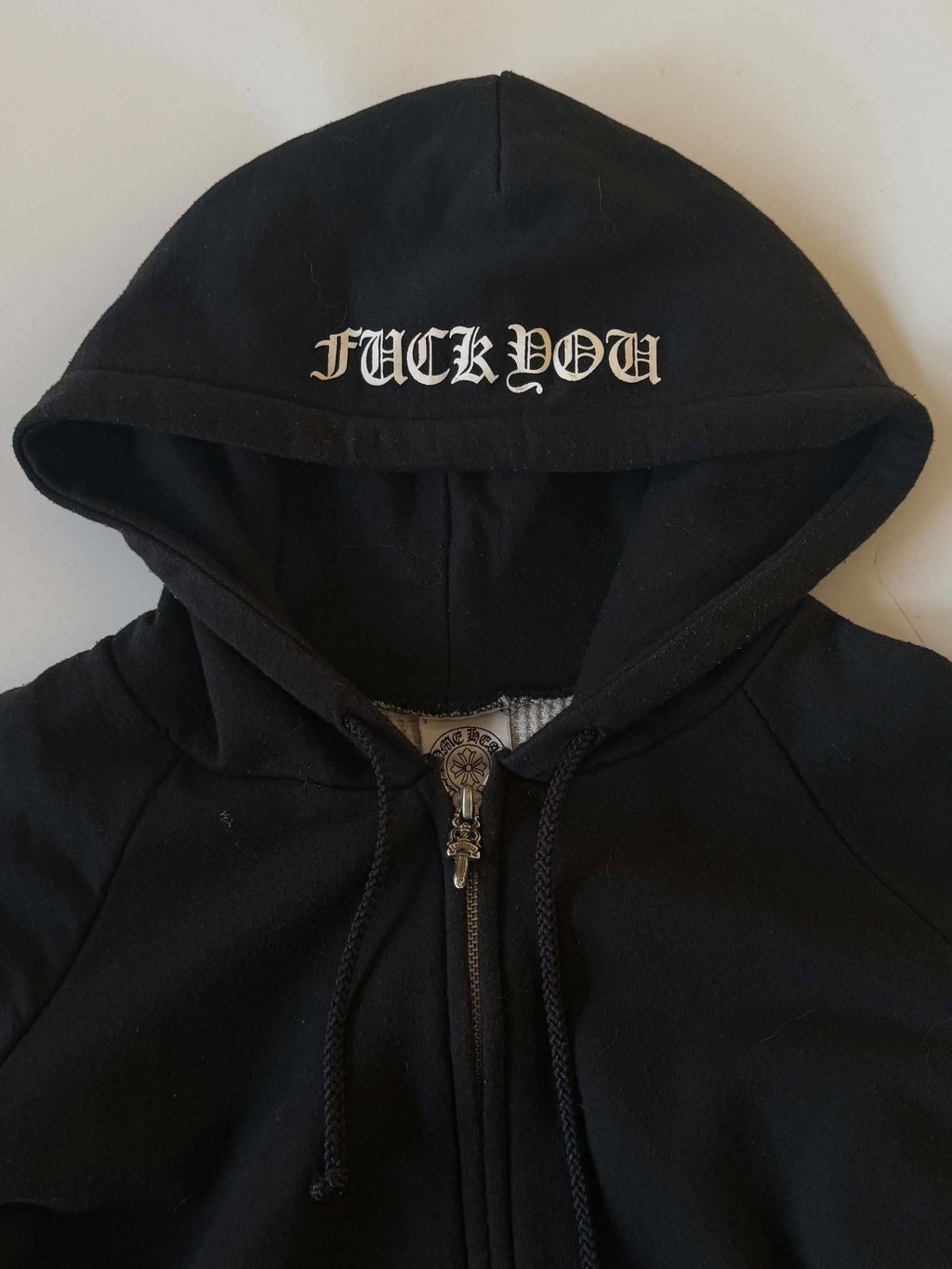 Vintage Chrome Hearts “Fuck You” Thermal Zip-Up Hoodie
