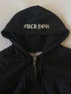 Vintage Chrome Hearts “Fuck You” Thermal Zip-Up Hoodie