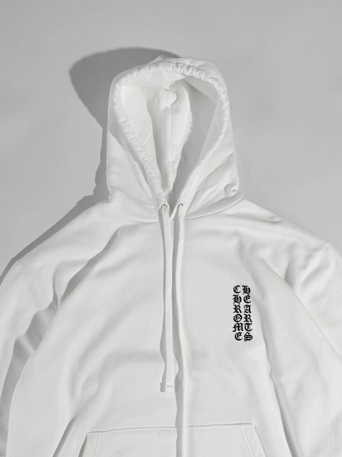 Chrome Hearts Vertical Logo White Hoodie