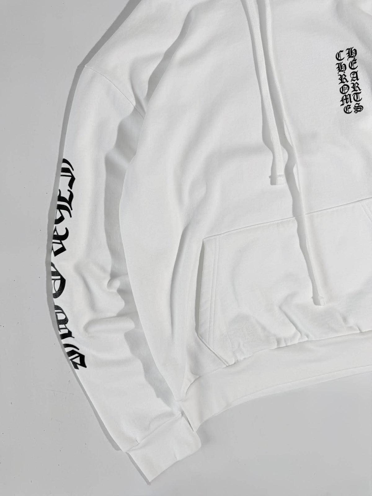Chrome Hearts Vertical Logo White Hoodie