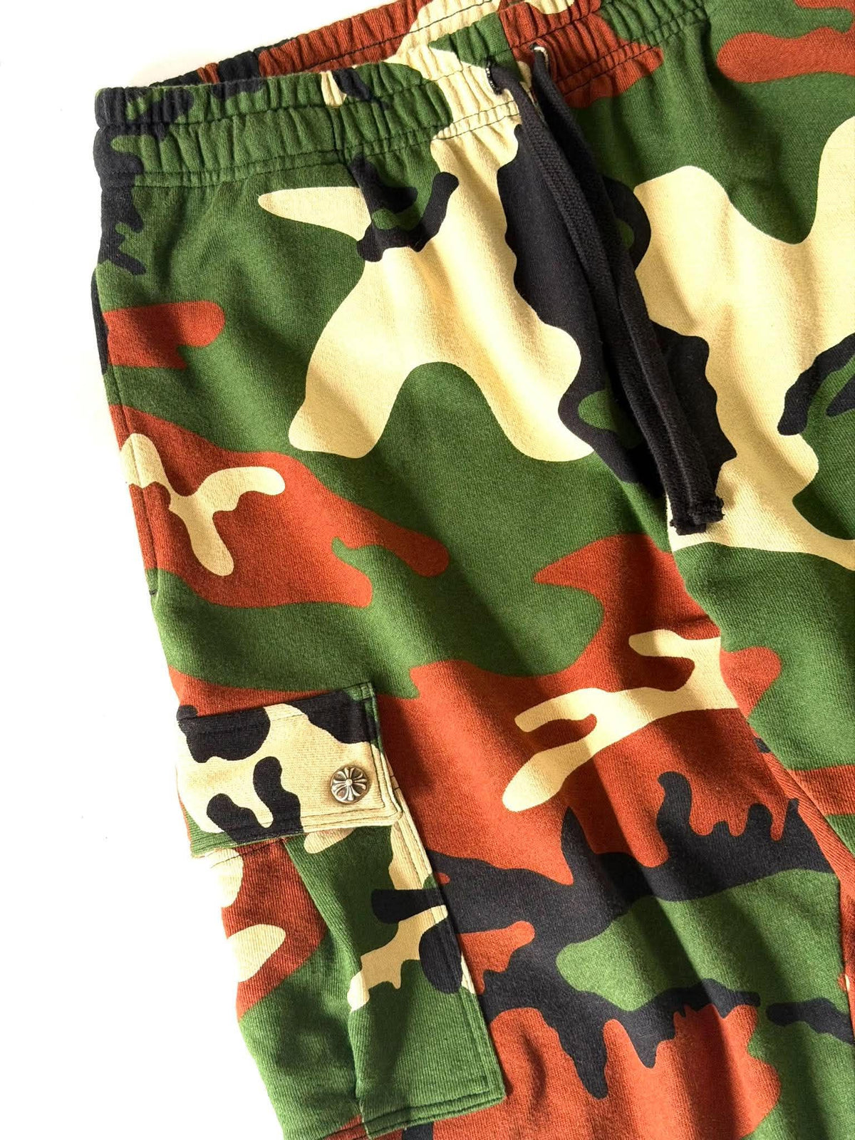 Chrome Hearts x Matty Boy "Caution" Camo Cargo Sweatpants