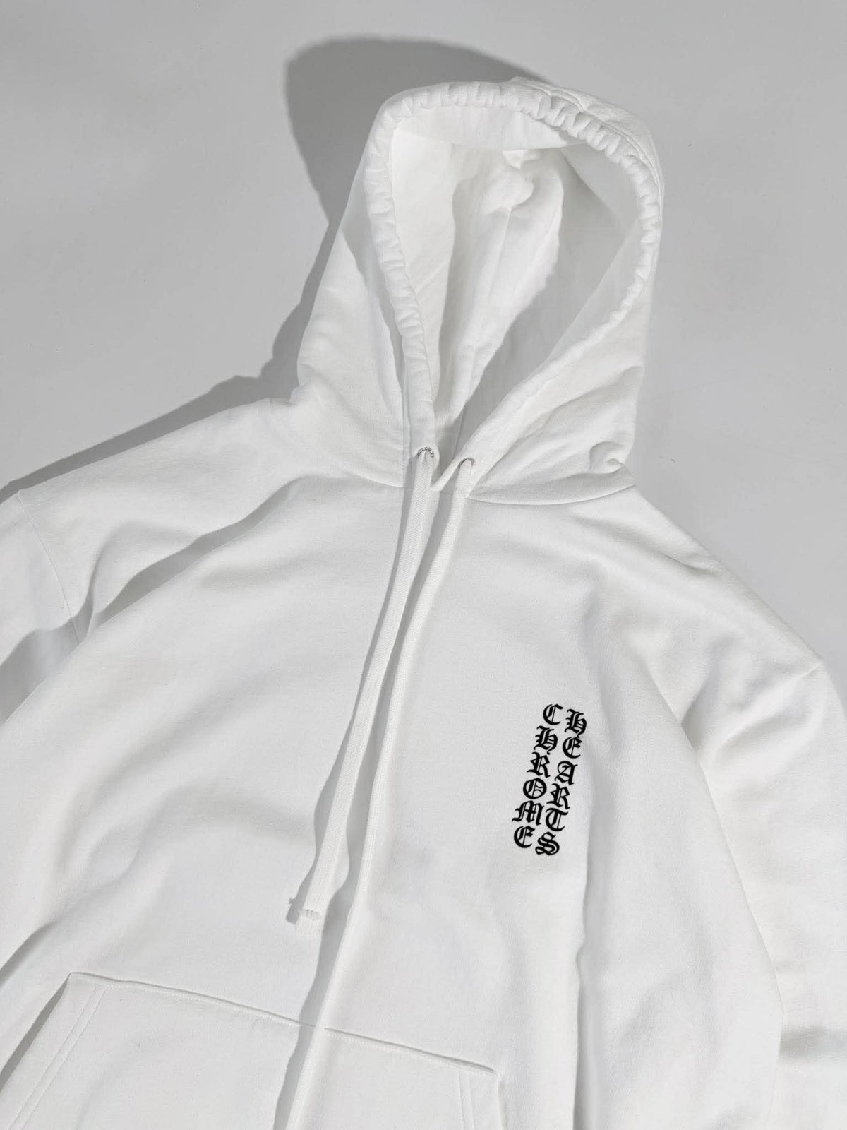 Chrome Hearts Vertical Logo White Hoodie