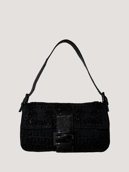 F/W1999 Fendi Zucca & Lizard Embossed Baguette Bag