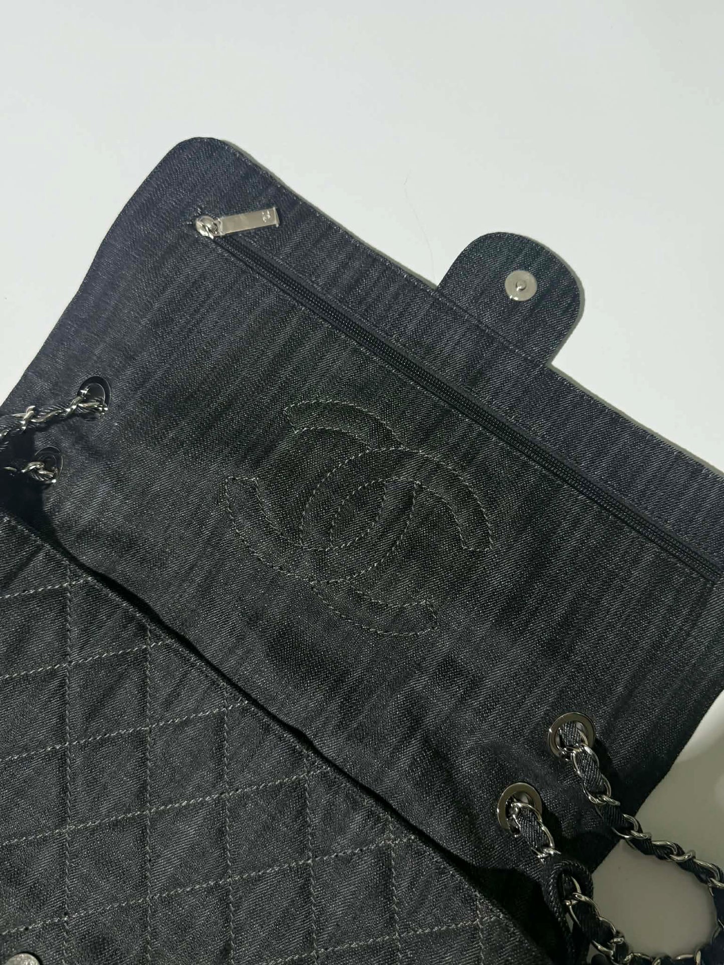 2010 Chanel Denim Quilted Stretch Spirit Messenger