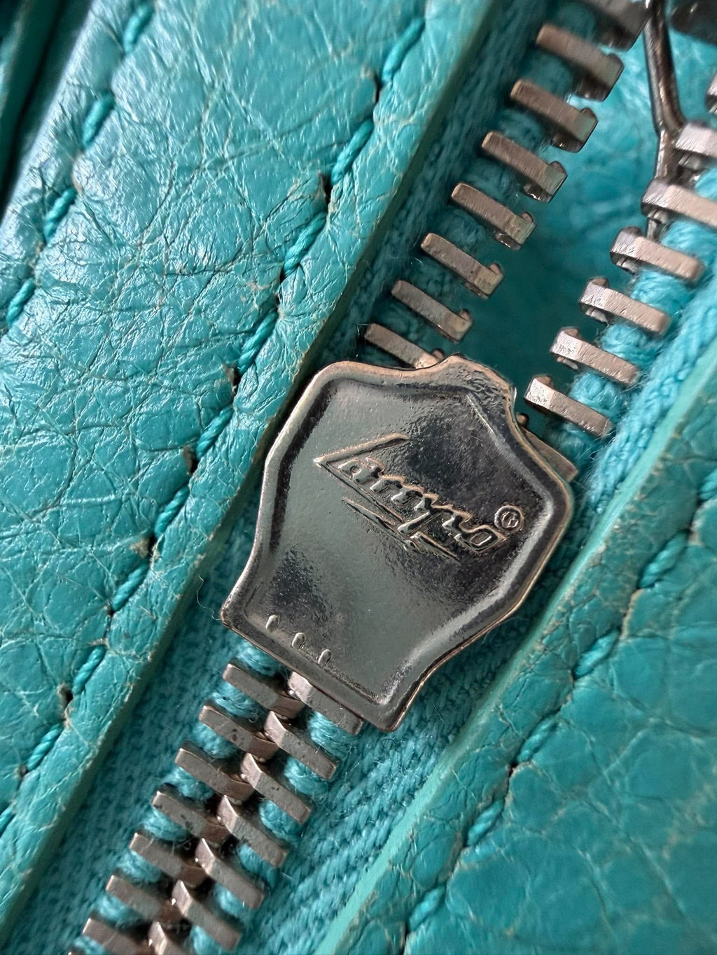 2000’s Balenciaga Torquoise Giant 12 Silver City Bag