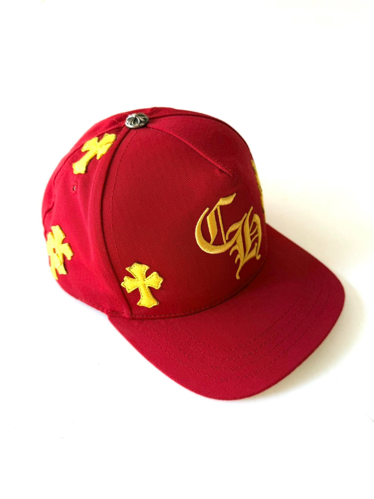 Chrome Hearts Red & Yellow Cross Patch Baseball Cap