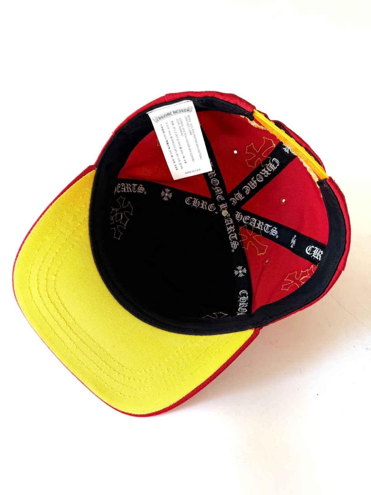 Chrome Hearts Red & Yellow Cross Patch Baseball Cap