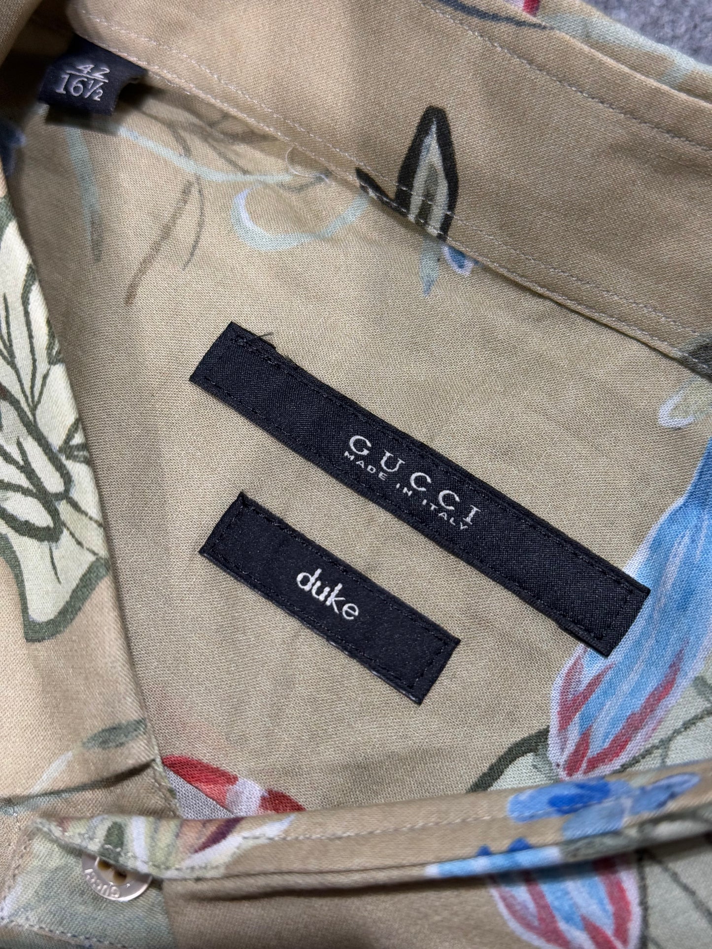 Gucci Beige Cotton Floral Print Duke