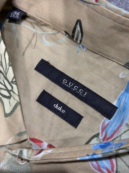 Gucci Beige Cotton Floral Print Duke