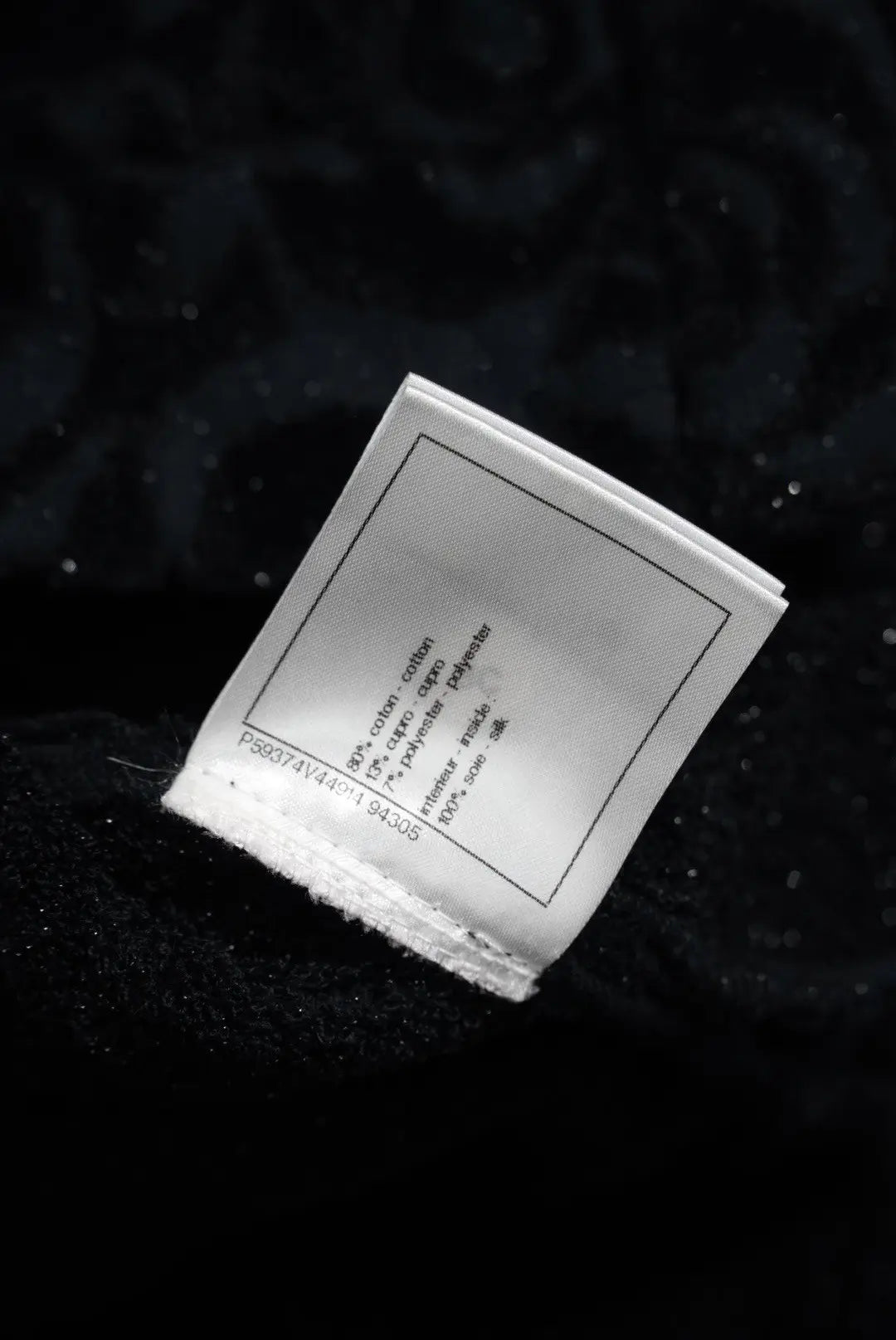 Chanel Black Terry Velour Jacket Camellia Flower