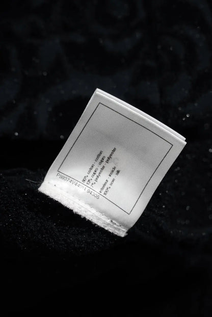 Chanel Black Terry Velour Jacket Camellia Flower