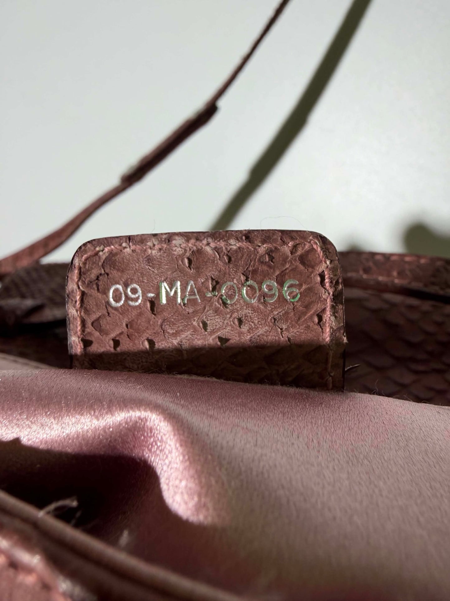Christian Dior Maroon Python Skin Double Saddle Bag