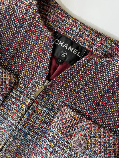 Chanel Multi Color Tweed Jacket