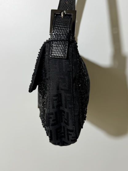 F/W1999 Fendi Zucca & Lizard Embossed Baguette Bag