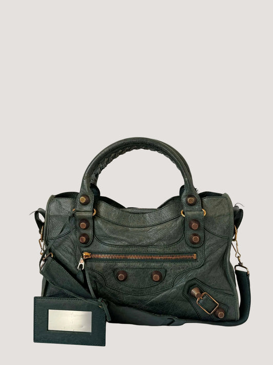 2000's Balenciaga Dark Green Giant 21 City Bag
