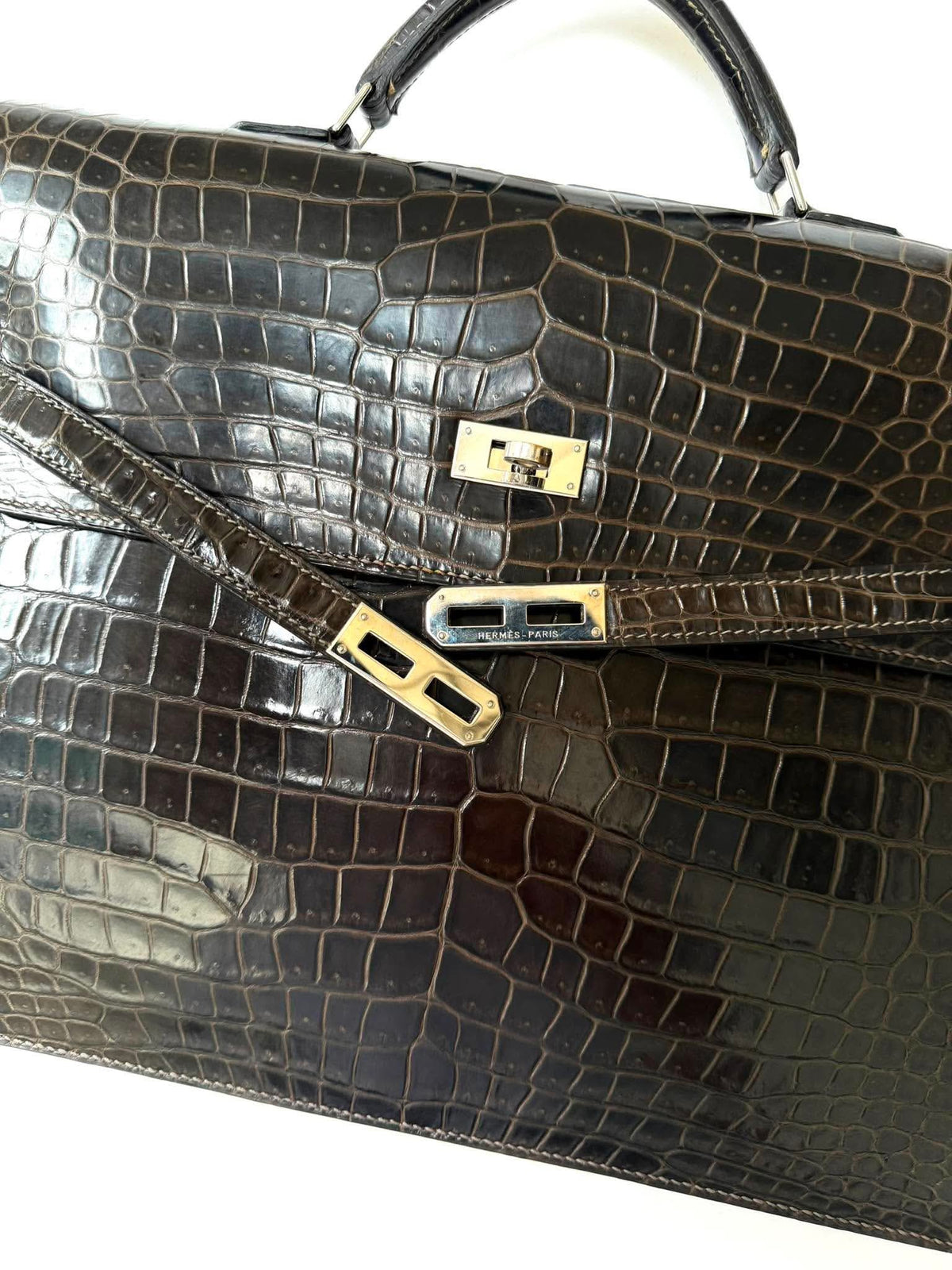 Hermes Kelly 2013 Depeches Exotic Crocodile Briefcase Bag