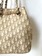 Vintage Christian Dior Trotter Canvas Romantique Chain Tote Bag