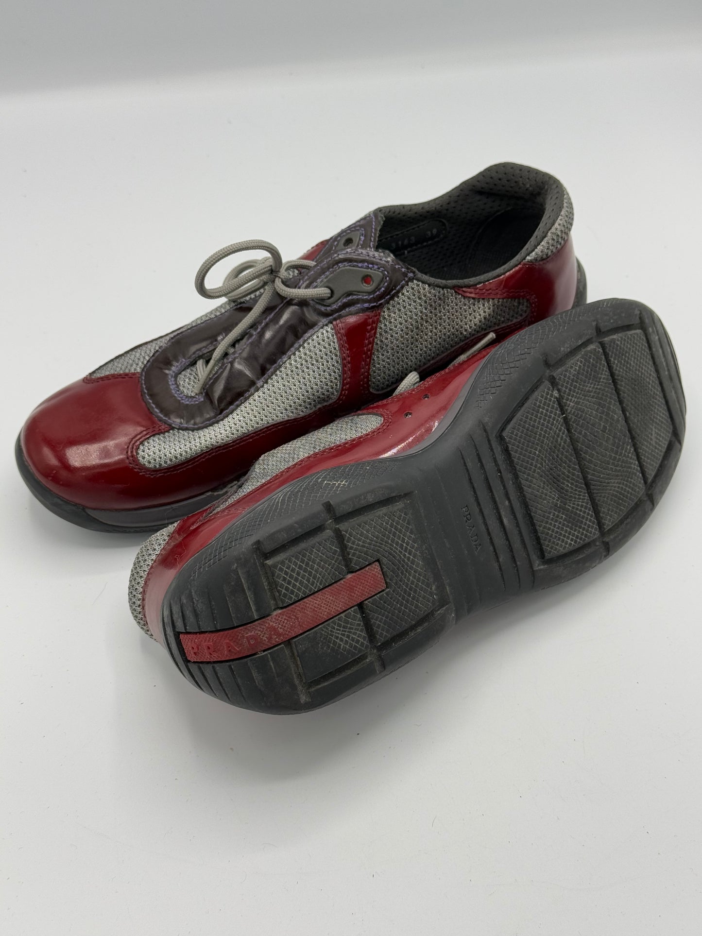 Prada Men’s Burgundy and Red Trainers