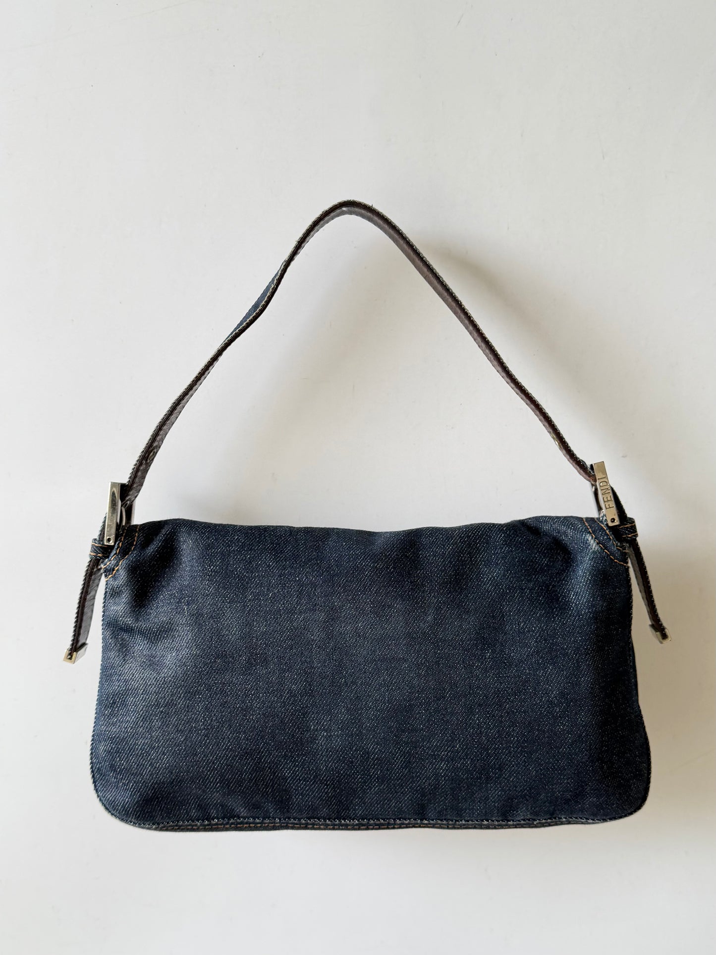 Fendi Dark Blue Denim Baguette