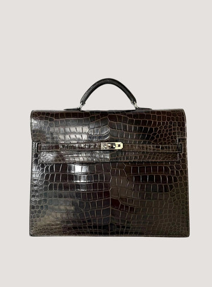 Hermes Kelly 2013 Depeches Exotic Crocodile Briefcase Bag