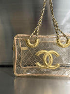 Chanel 1991 VIntage Timeless Naked Clear Transparent Tote