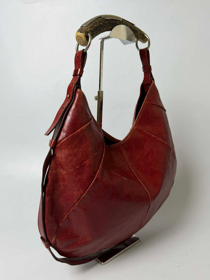 Yves Saint Laurent Red Leather Mombasa Hobo Bag