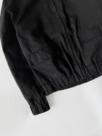Vintage Hermes Black Zip Bomber Jacket
