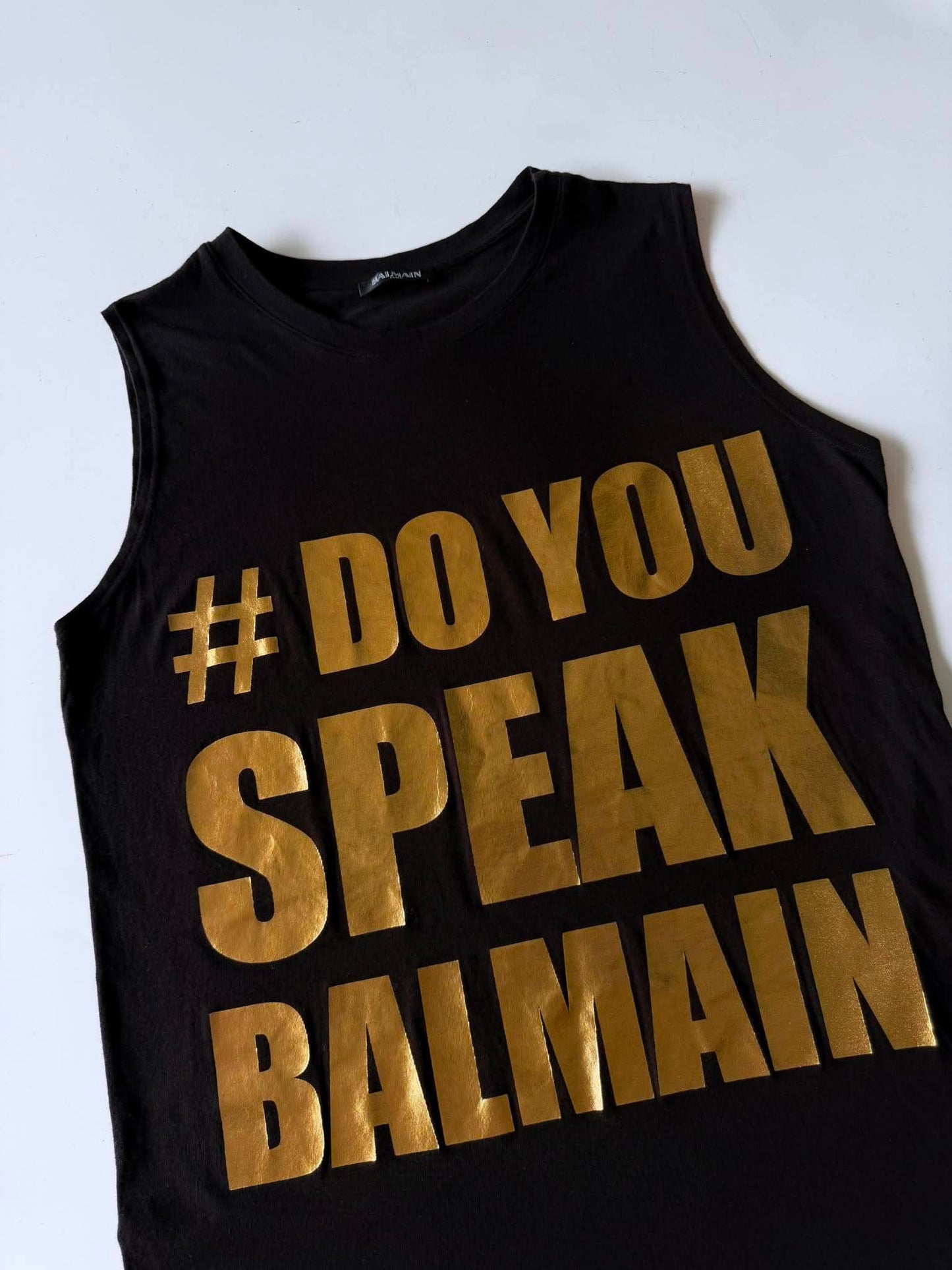 Balmain S/S 2015 "#Do You Speak Balmain" Tank Top