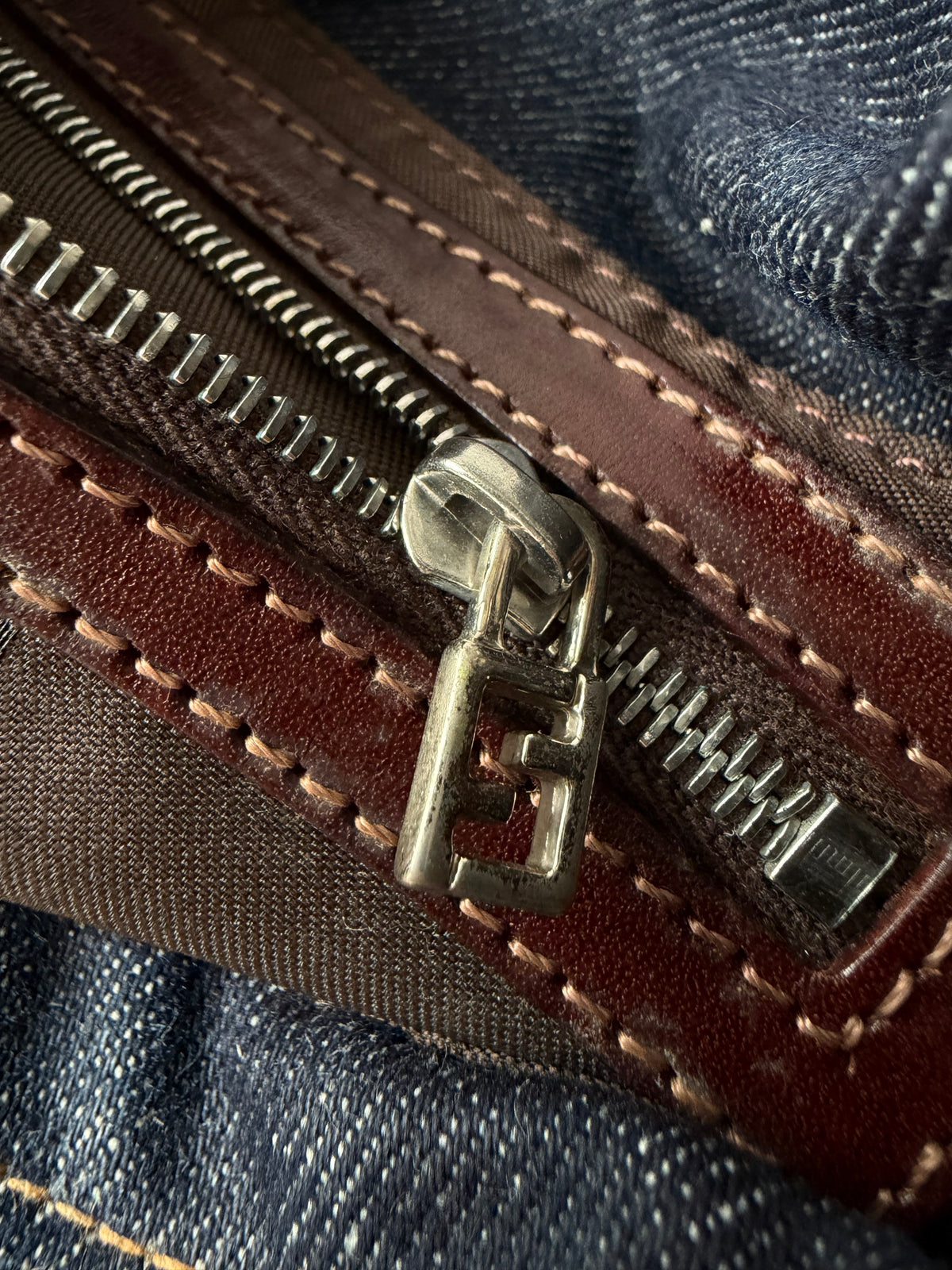 Fendi Dark Blue Denim Baguette