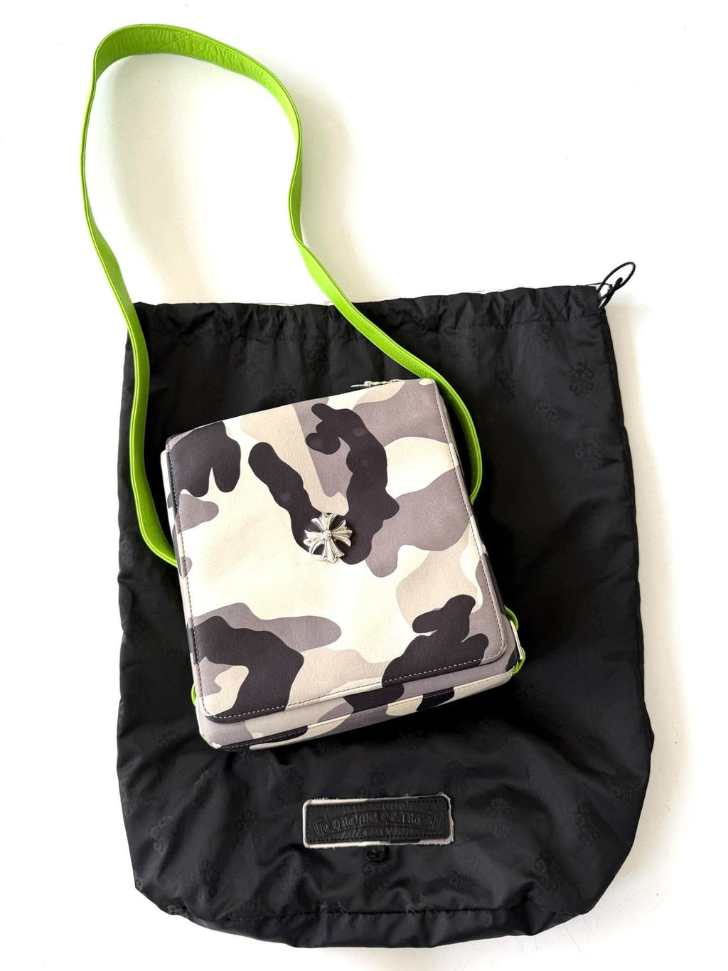 Chrome Hearts Plug CH Plus Camouflage Leather Shoulder Bag