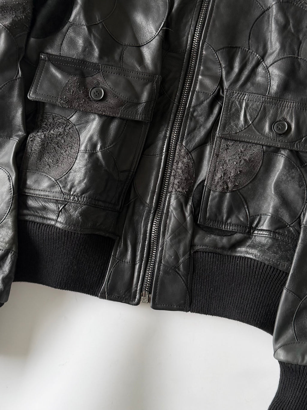 A/W2008 Dolce & Gabbana Patchwork Circle Leather Jacket