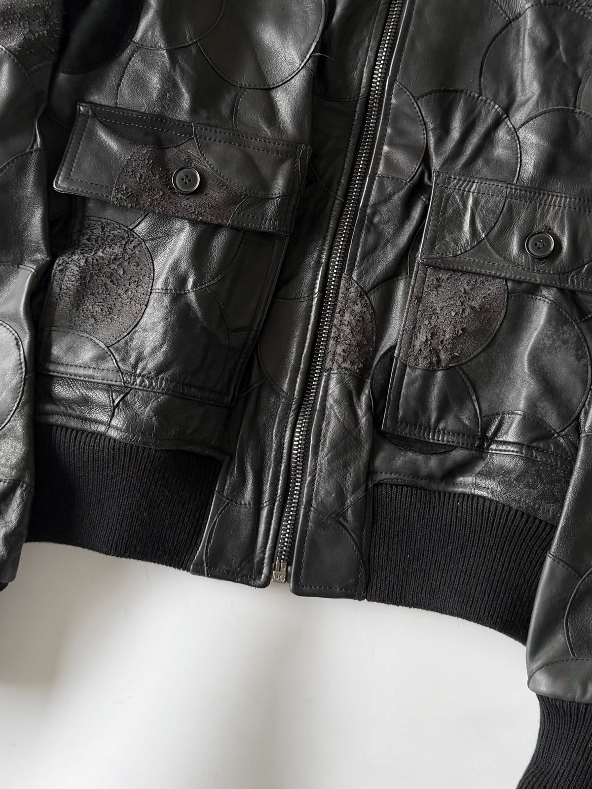 A/W2008 Dolce & Gabbana Patchwork Circle Leather Jacket
