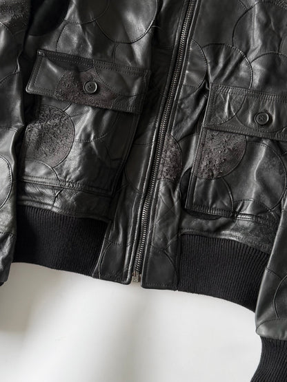 A/W2008 Dolce & Gabbana Patchwork Circle Leather Jacket