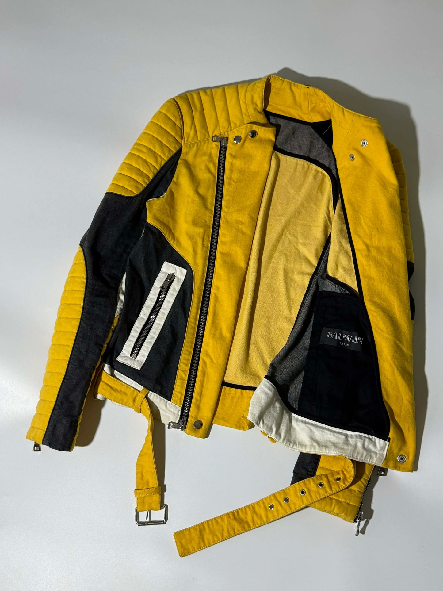 Balmain Tri-Color Biker Jacket