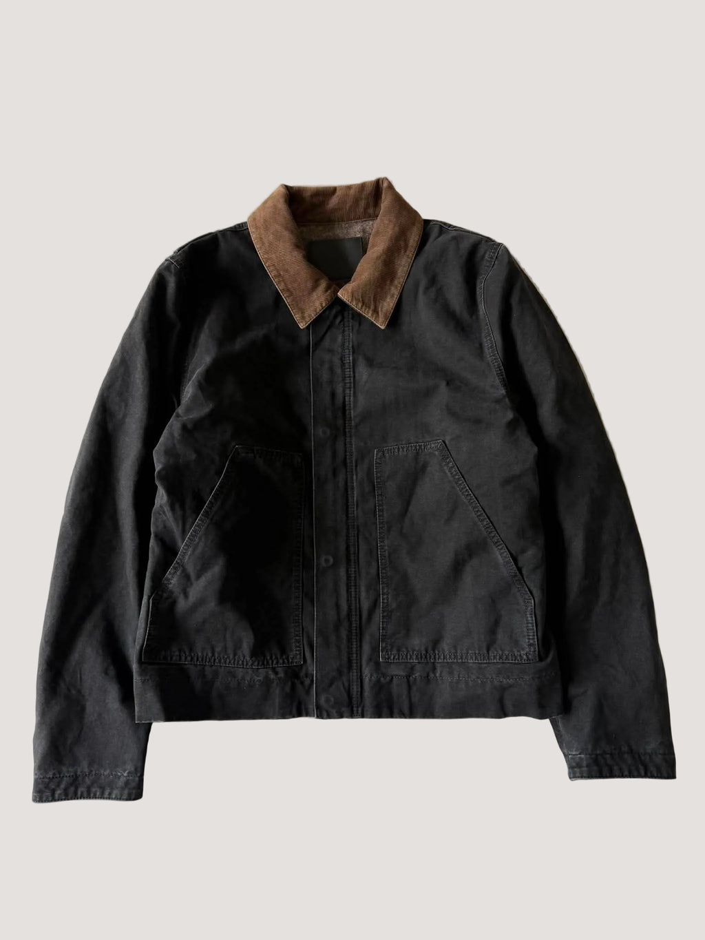 Saint Laurent Dull Black Corduroy Work Jacket