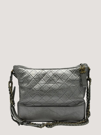 Chanel Gabrielle Metallic Silver Hobo Bag