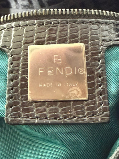 F/W1999 Fendi Zucca & Lizard Embossed Baguette Bag