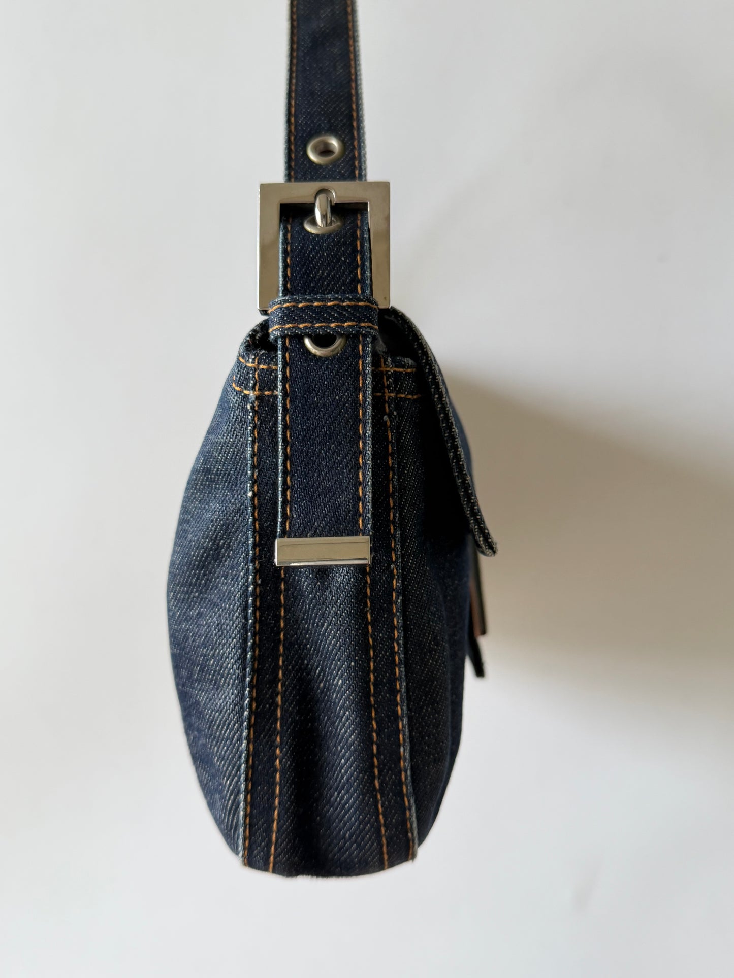 Fendi Dark Blue Denim Baguette