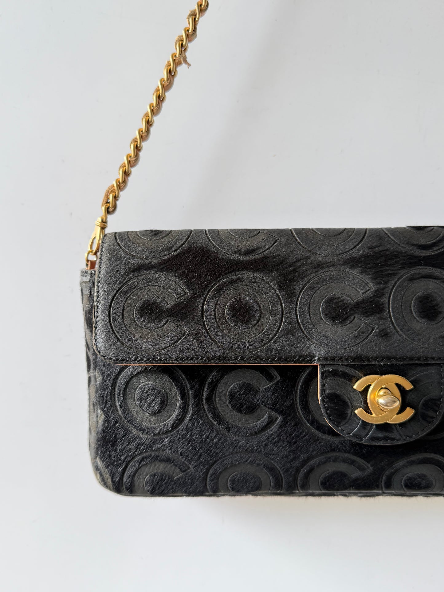 Vintage Chanel Ponyhair Coco East West Flap