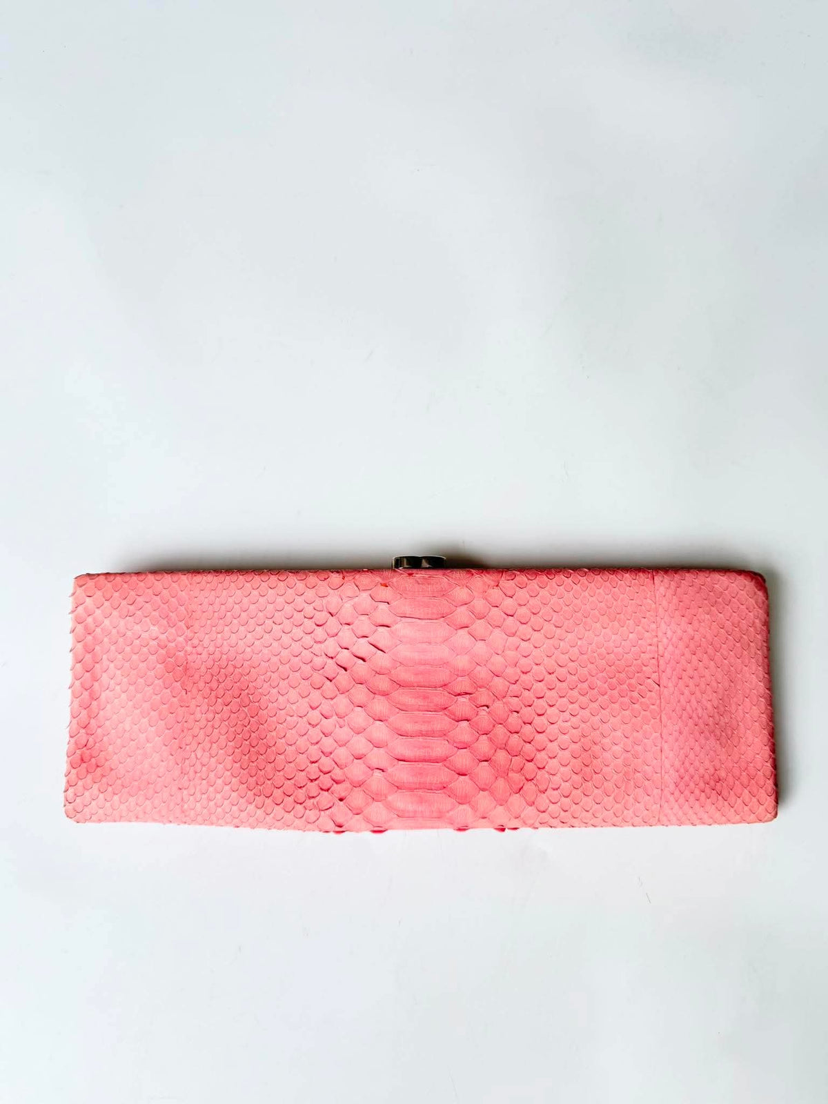 Chanel Pink Python Skin Clutch