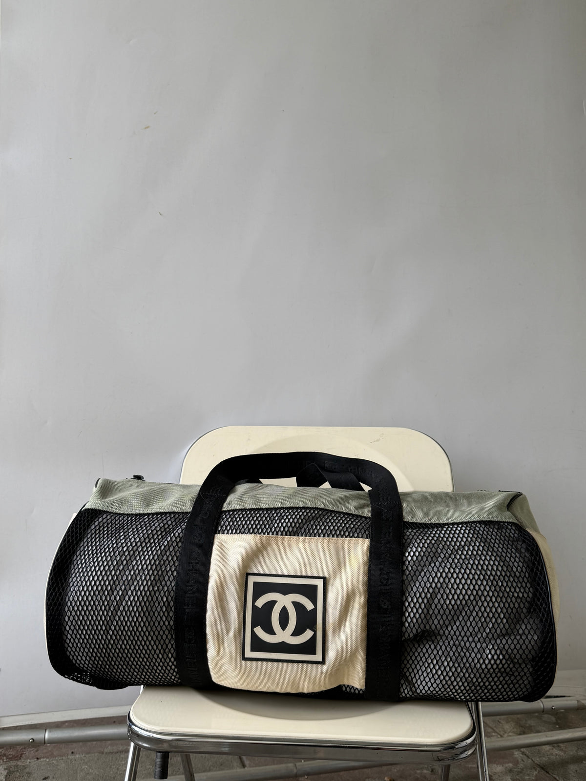 Vintage Chanel Sport Line Mesh Duffle Bag
