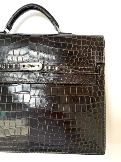 Hermes Kelly 2013 Depeches Exotic Crocodile Briefcase Bag