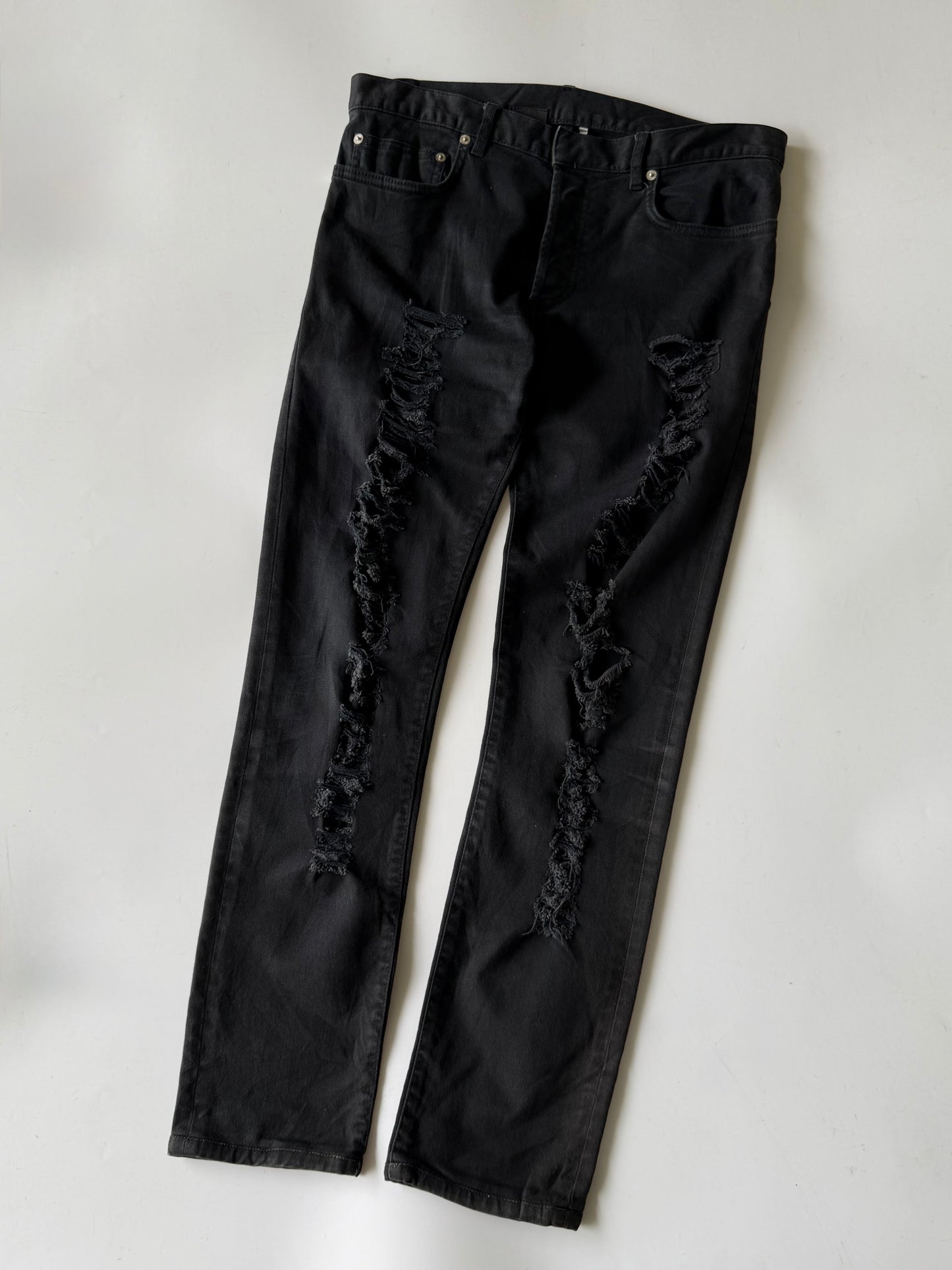 Dior Homme Autumn 2014 Crash Distressed Black Denim
