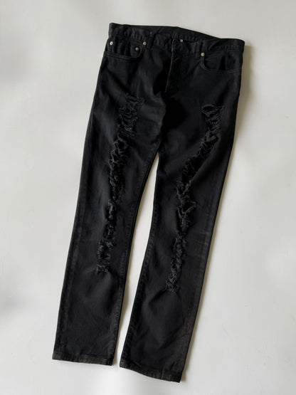 Dior Homme Autumn 2014 Crash Distressed Black Denim