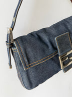 Fendi Dark Blue Denim Baguette