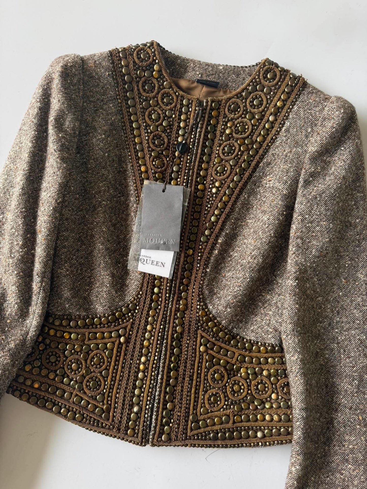 Documented & Rare Alexander McQueen F/W2004 Embellished Tweed Suit