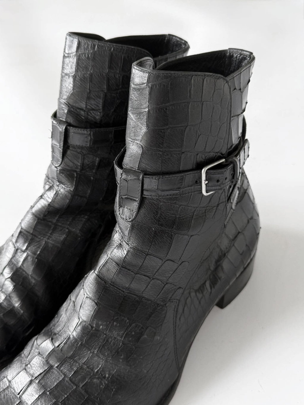Saint Laurent by Hedi Slimane Crocodile Jodhpur Boots